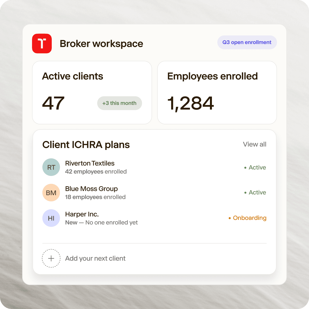 Thatch for Brokers UI