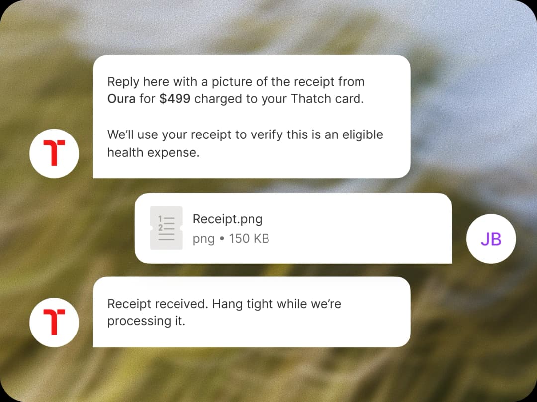 Text your receipt to Thatch and get reiumbursed