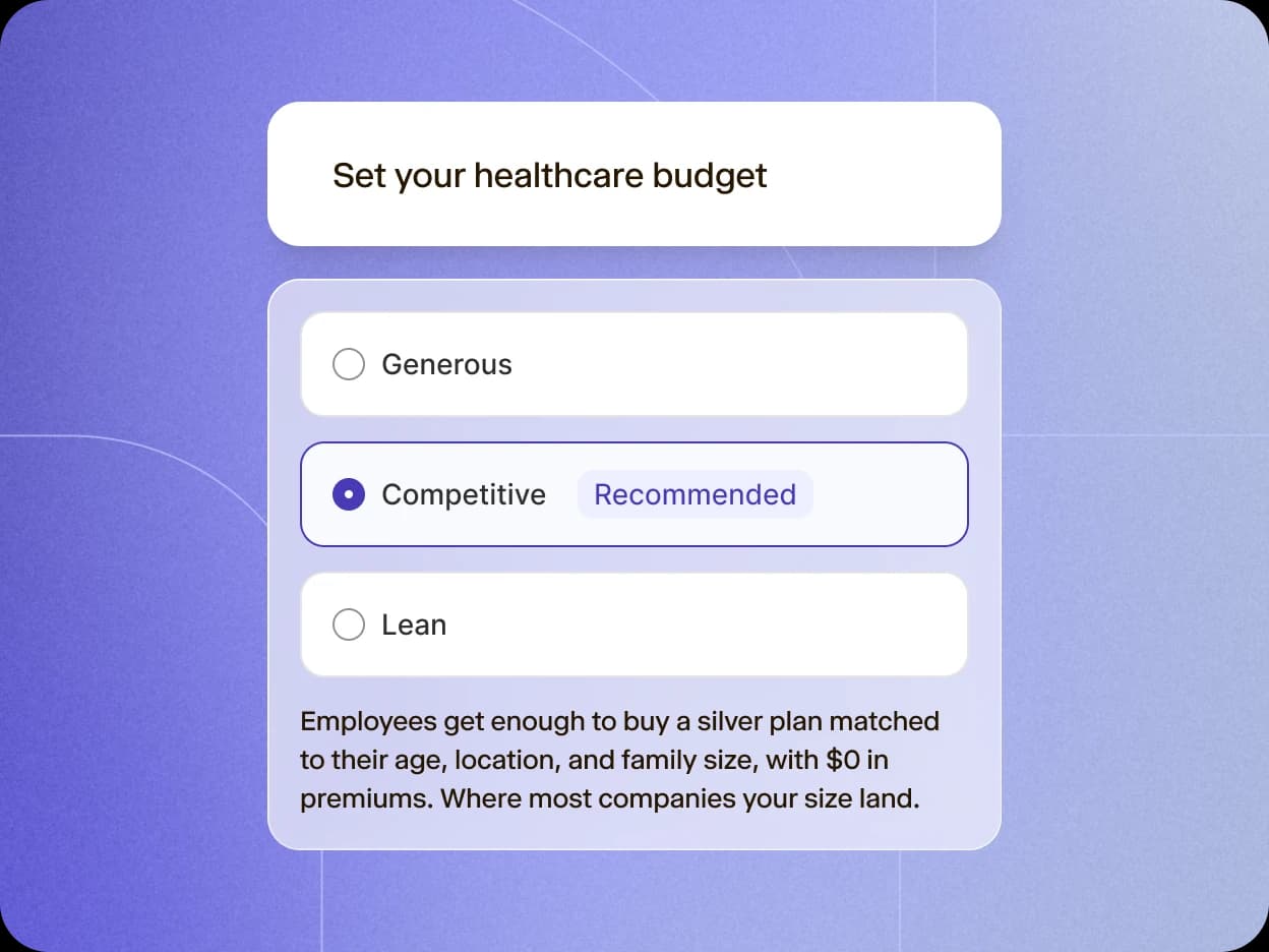Configuring an employee health budget on Thatch